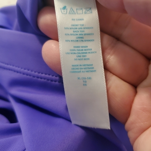 Coastal Blue Purple One Piece Swimsuit Size 16/18 - Picture 4 of 11